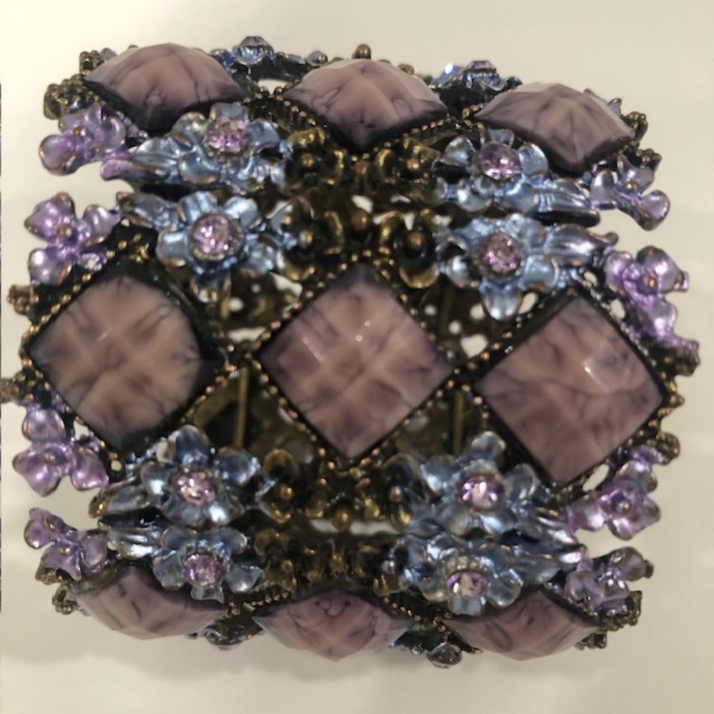 NICE Vintage 60's Chunky Wide LARGE Statement Cuff Bracelet - Picture 7 of 7